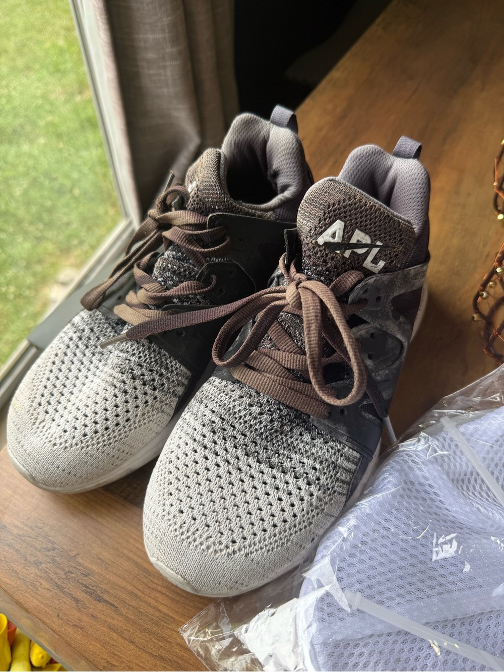APL Black and Gray Knit Athletic Shoes